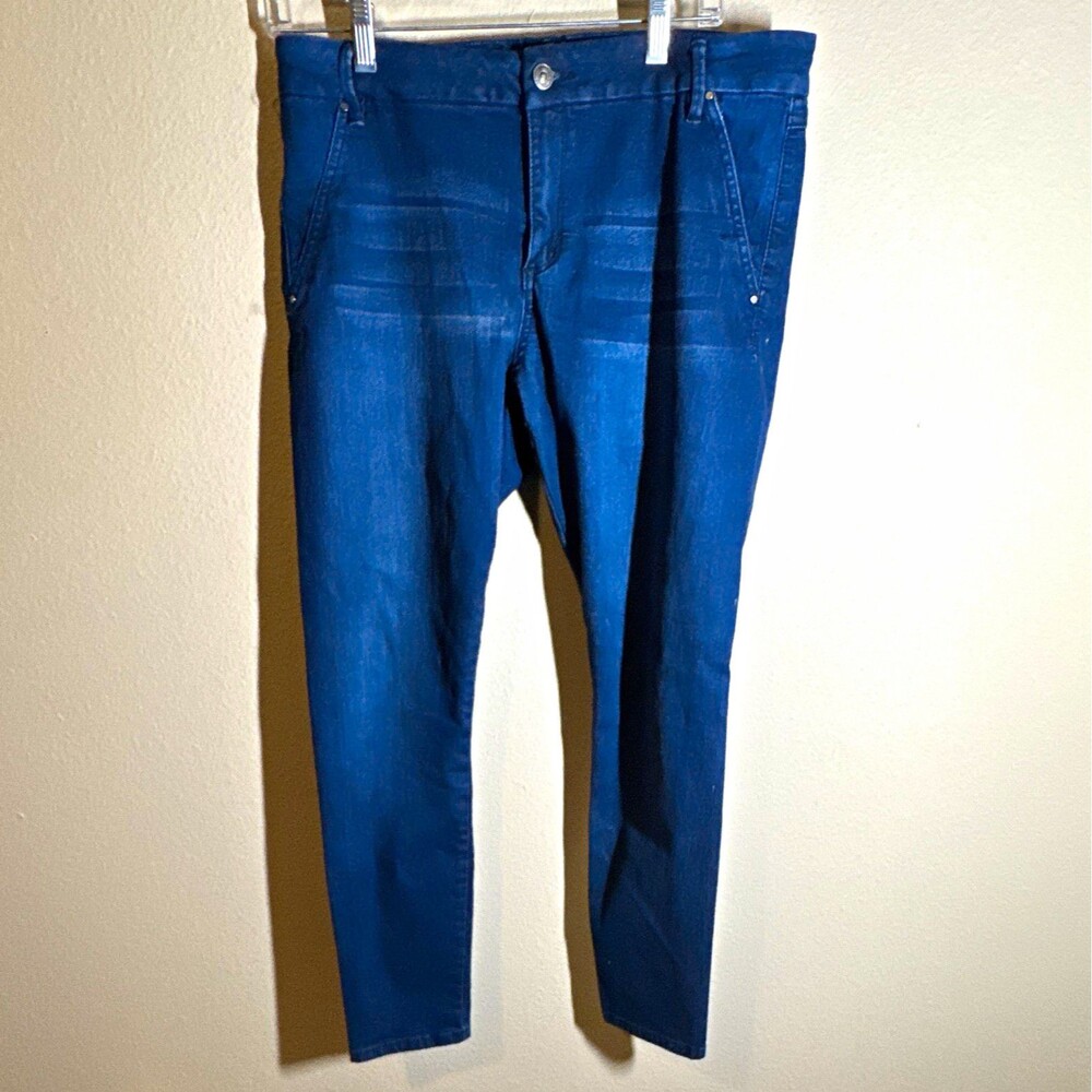 REFUGE Women’s Dark Wash Blue Denim Skinny Jeans Size 11 Mid Rise Stretch